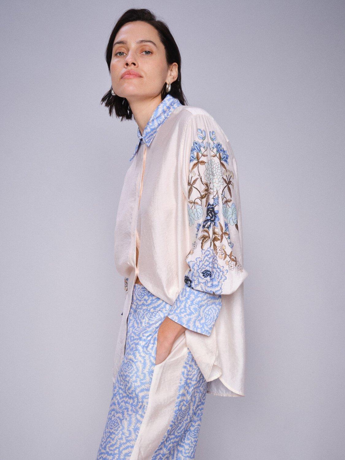 MOS MOSH Abila Saku Print Shirt, Ecru