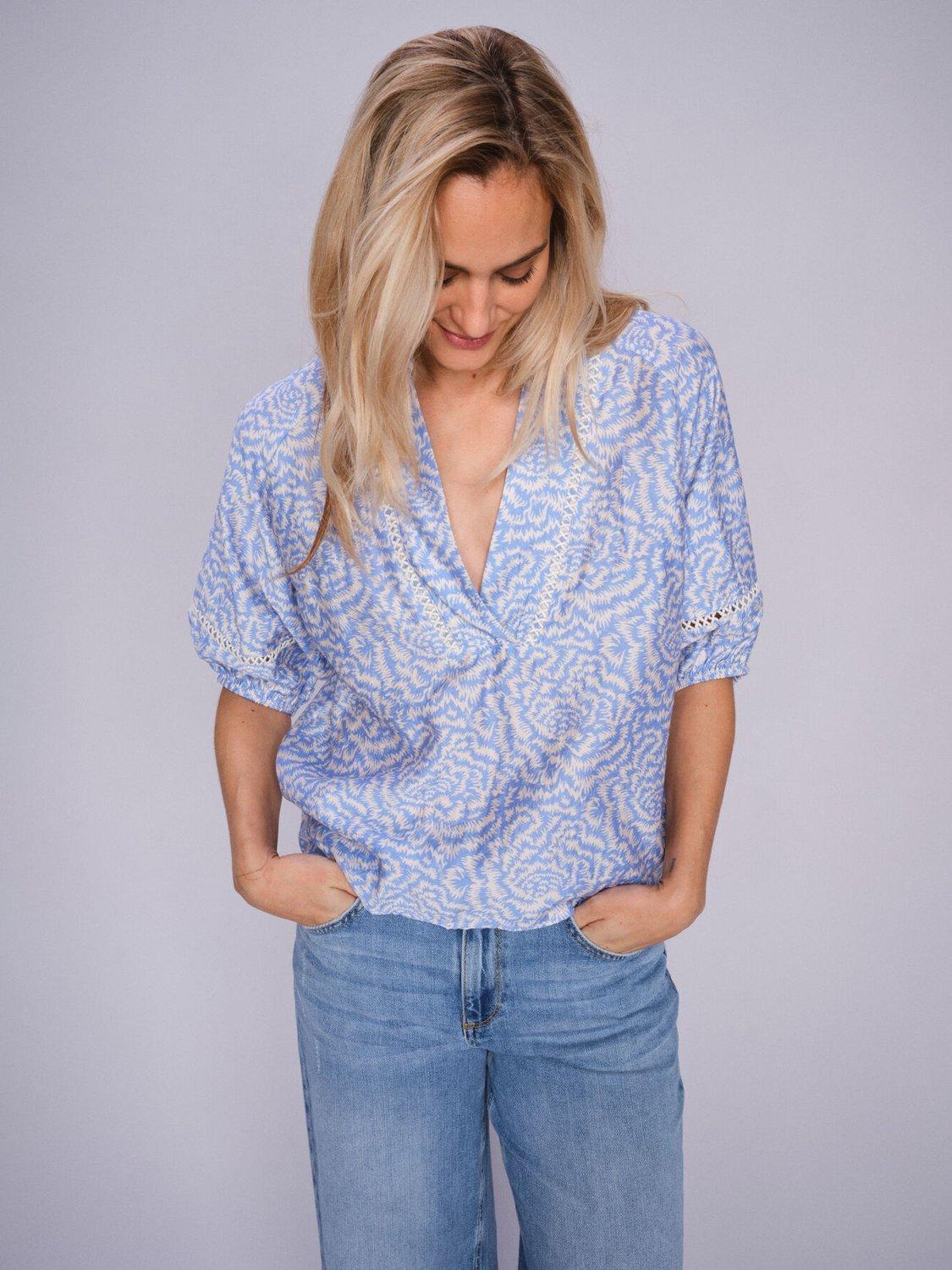 MOS MOSH Aleyna Saku Floral Top, Ecru