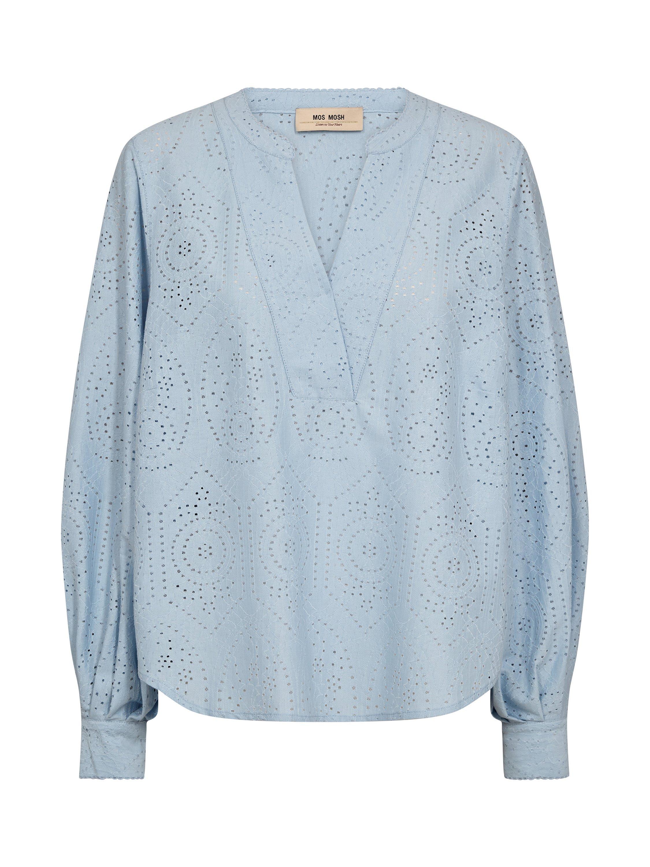 Product image 3 of 7, which shows MOS MOSH Yen Sina Lace Top, Sky Blue, XS