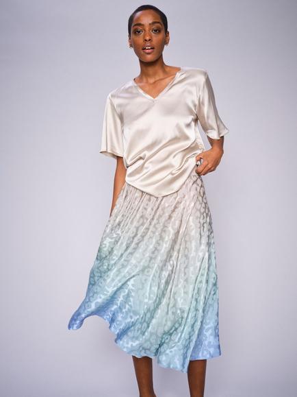 MOS MOSH Kashar Ombre Animal Print Skirt, Hydrangea, Hydrangea