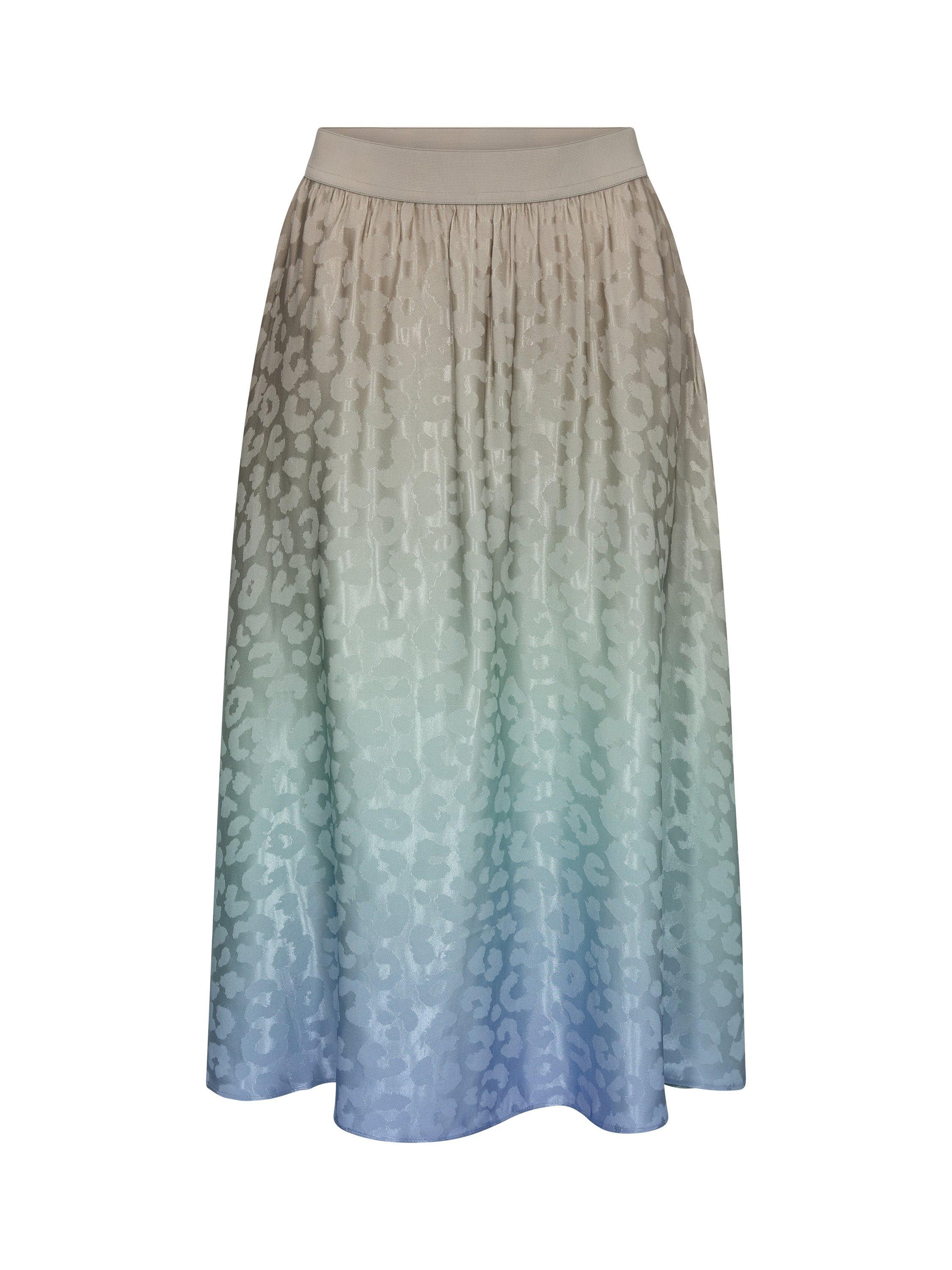 Product image 3 of 4, which shows MOS MOSH Kashar Ombre Animal Print Skirt, Hydrangea, S