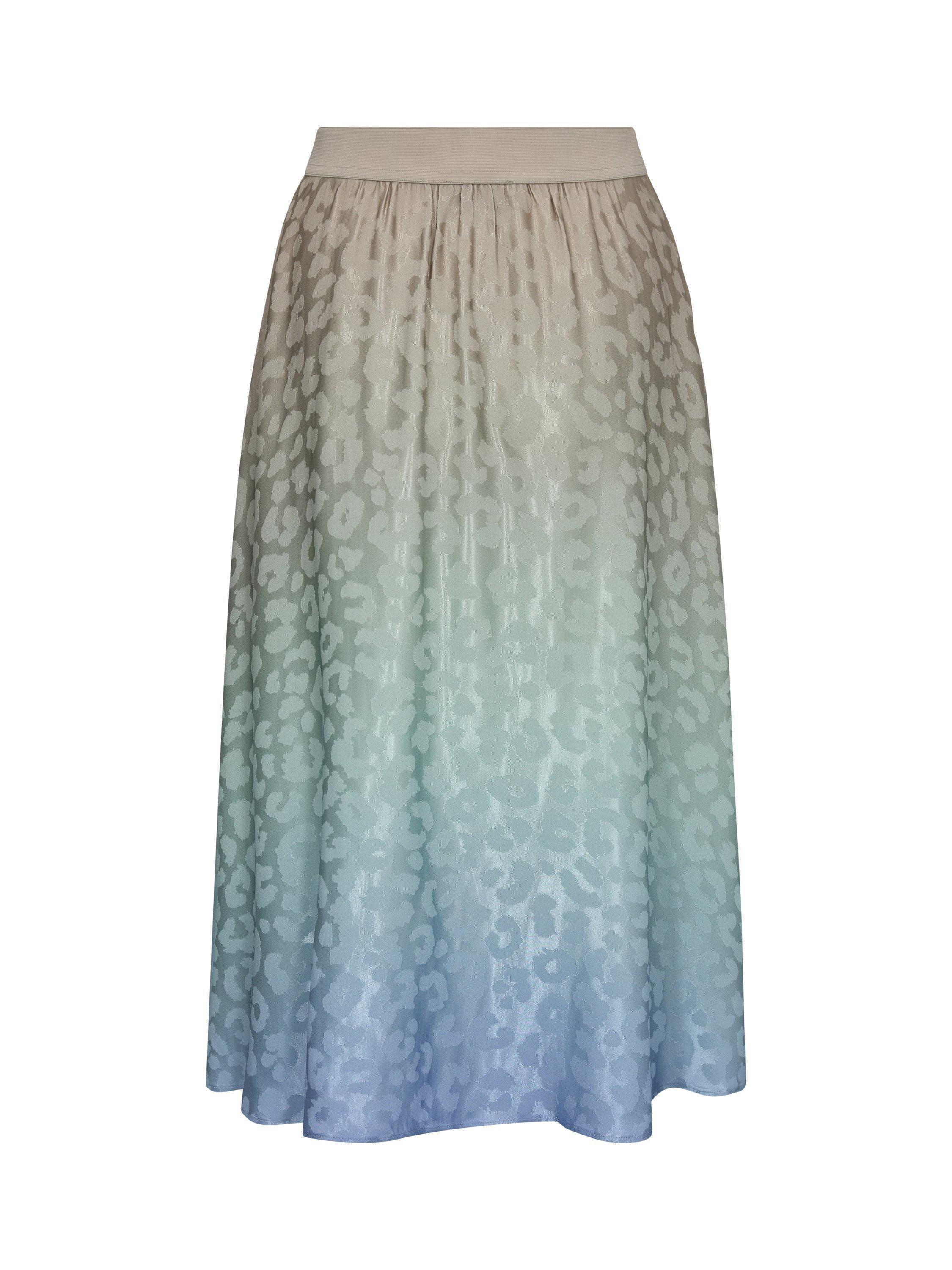 Product image 4 of 4, which shows MOS MOSH Kashar Ombre Animal Print Skirt, Hydrangea, S