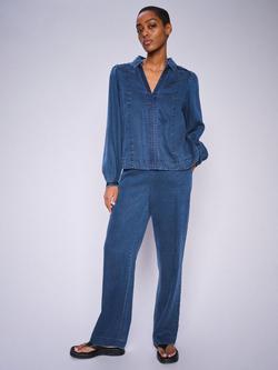 MOS MOSH Balia Tenly Straight Trousers, Mid Blue - view 2, Mid Blue