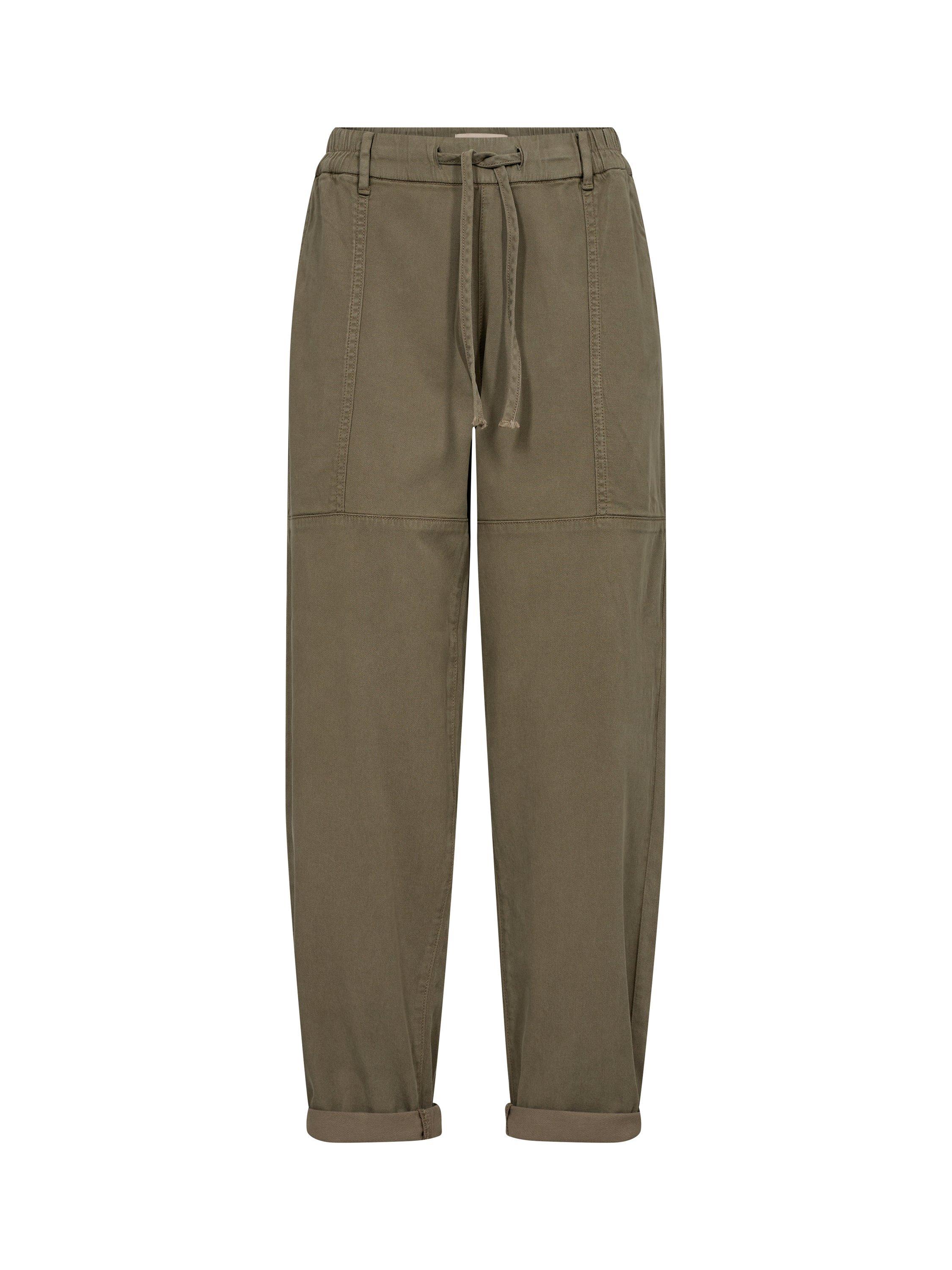 Product image 3 of 4, which shows MOS MOSH Maison Cuffed Hem Utility Trousers, Mid Green, XS