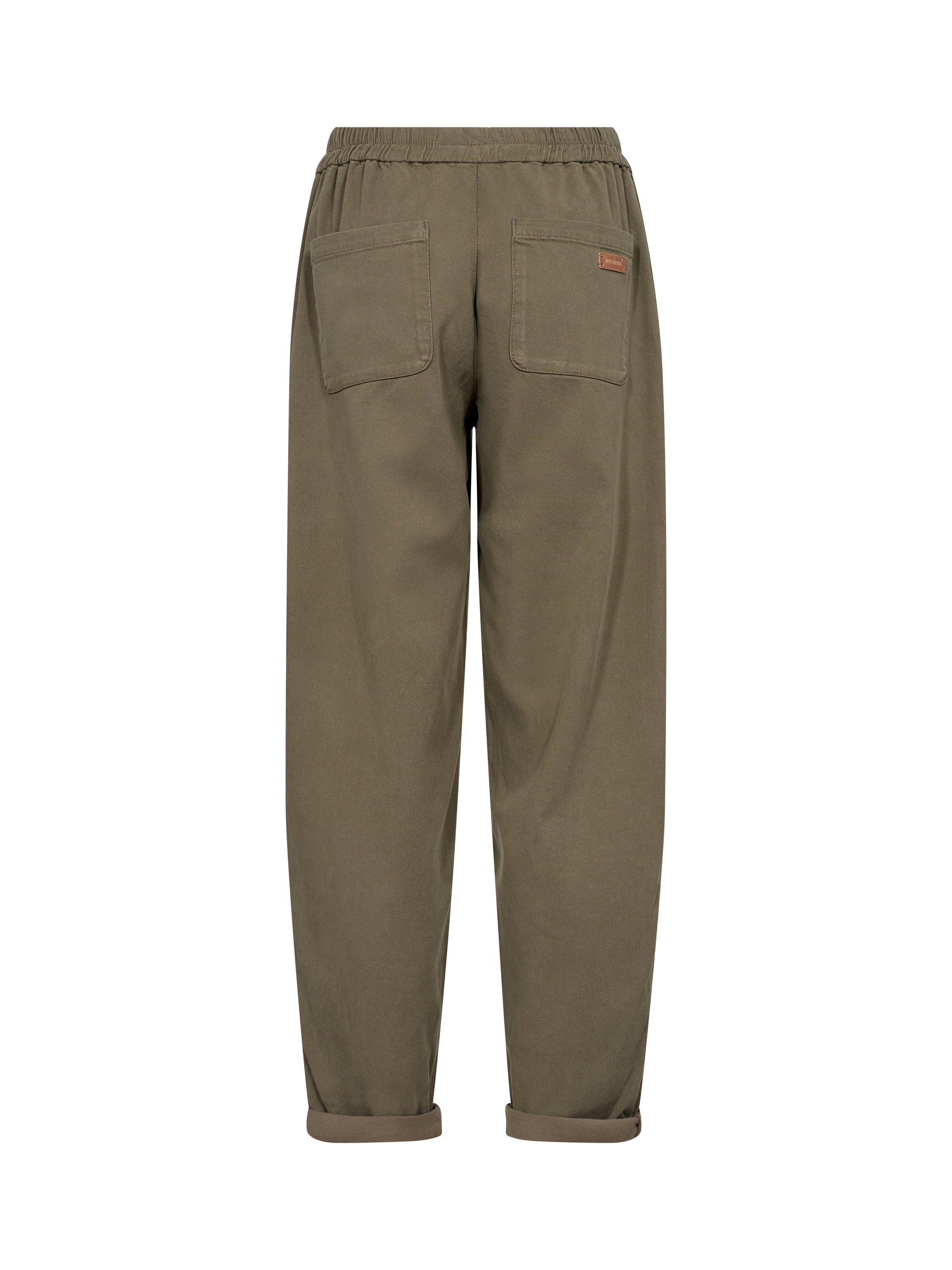 Product image 4 of 4, which shows MOS MOSH Maison Cuffed Hem Utility Trousers, Mid Green, XS