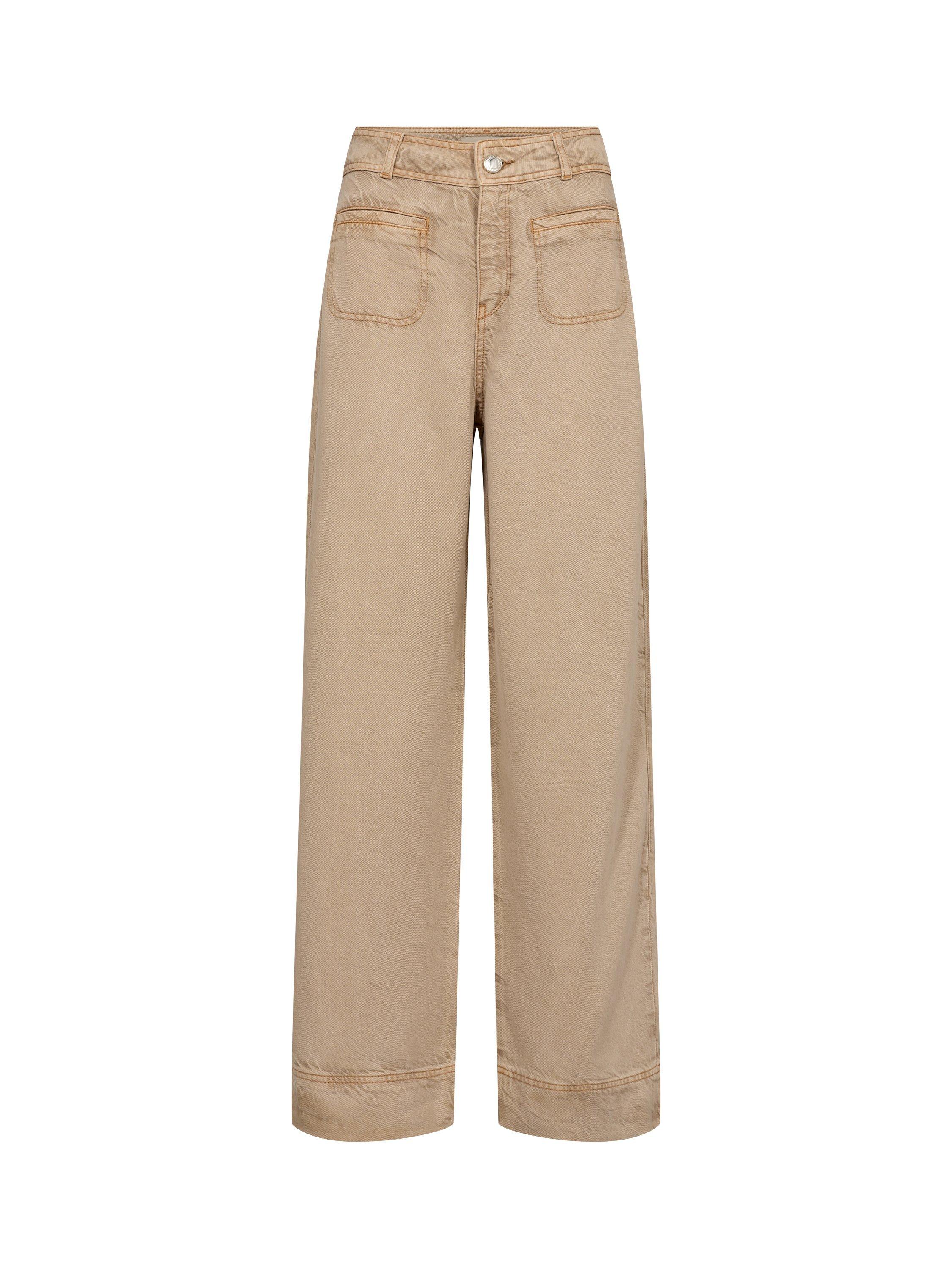 Product image 1 of 2, which shows MOS MOSH Soey Beaumont Wide Leg Trousers, Cream Natural, 26R