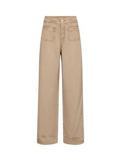 MOS MOSH Soey Beaumont Wide Leg Trousers, Cream Natural
