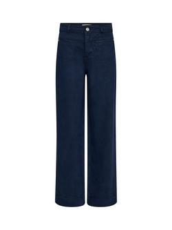 MOS MOSH Soey Beaumont Wide Leg Trousers, Mid Blue