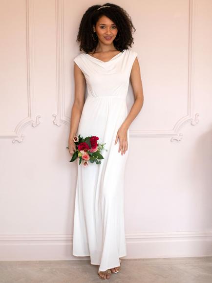 Alie Street Cruise Cowl Neck Wedding Dress, Ivory, Ivory