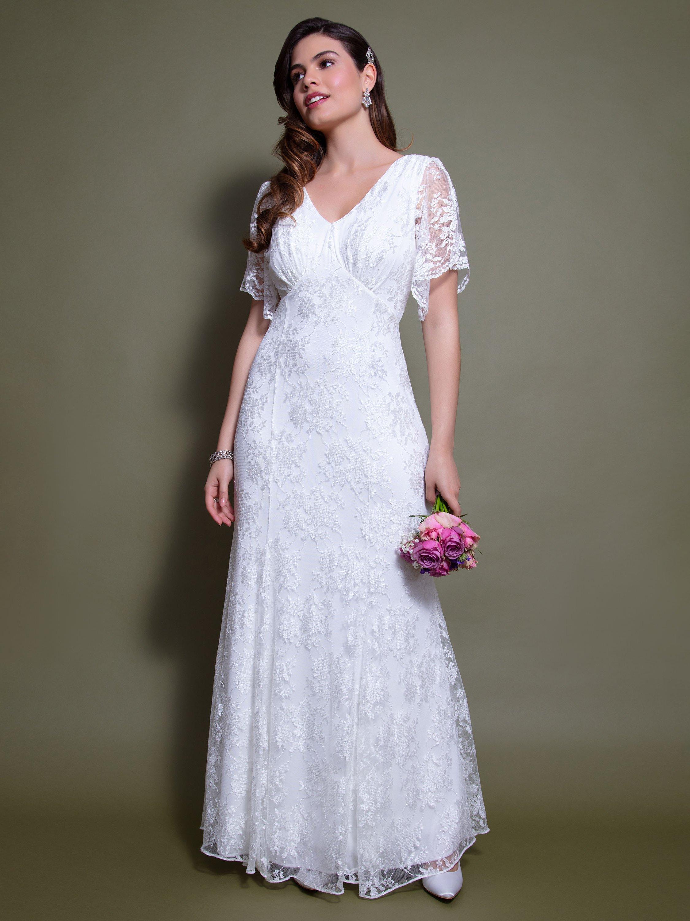 Product image 5 of 8, which shows Alie Street Evelyn Lace Wedding Dress, Ivory, 6-8