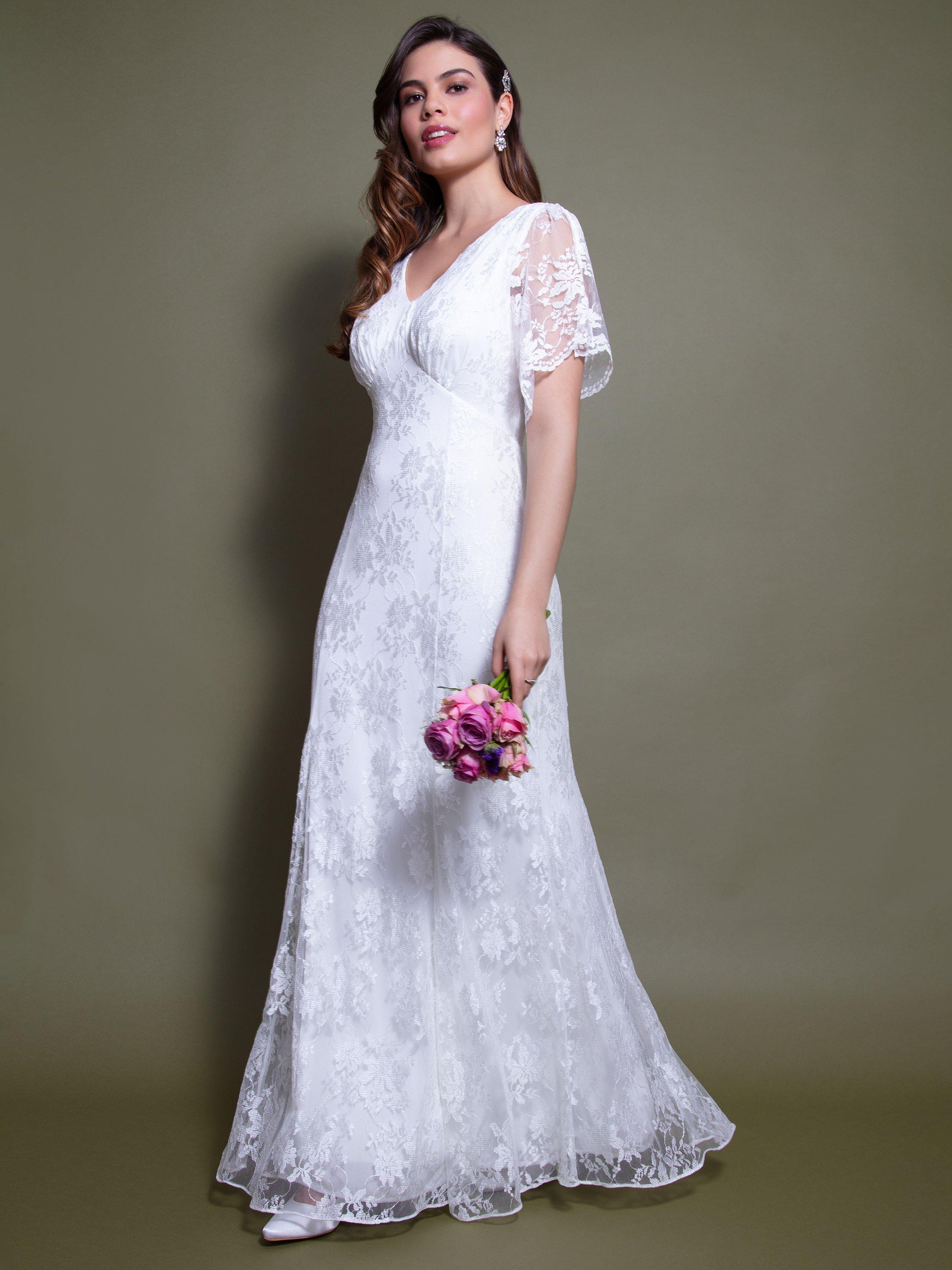Product image 6 of 8, which shows Alie Street Evelyn Lace Wedding Dress, Ivory, 6-8