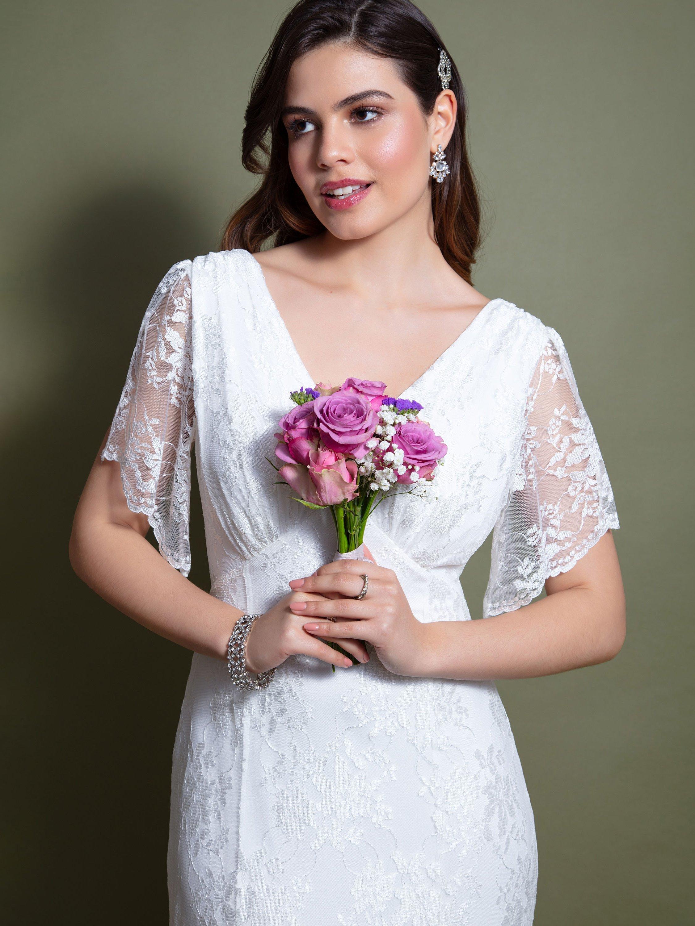 Product image 8 of 8, which shows Alie Street Evelyn Lace Wedding Dress, Ivory, 6-8