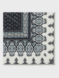Gerard Darel Olesia Paisley Pure Silk Scarf, White/Black