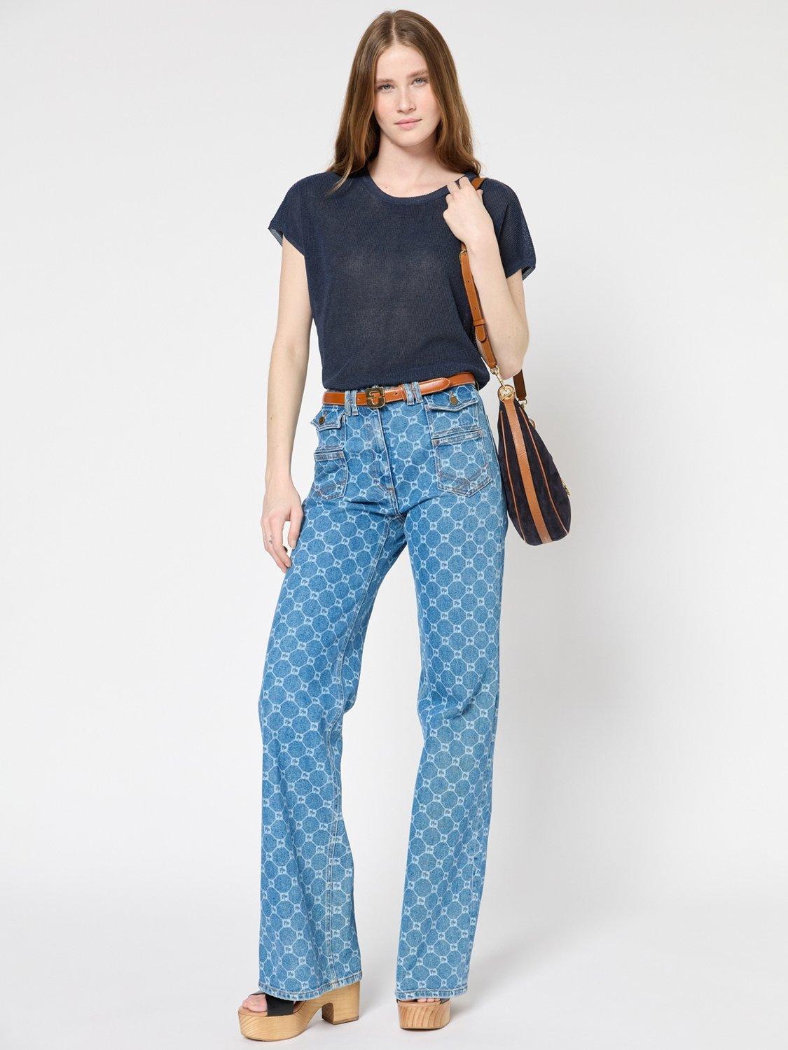 Product image 1 of 6, which shows Gerard Darel Jamila Knit Top, Navy, 10