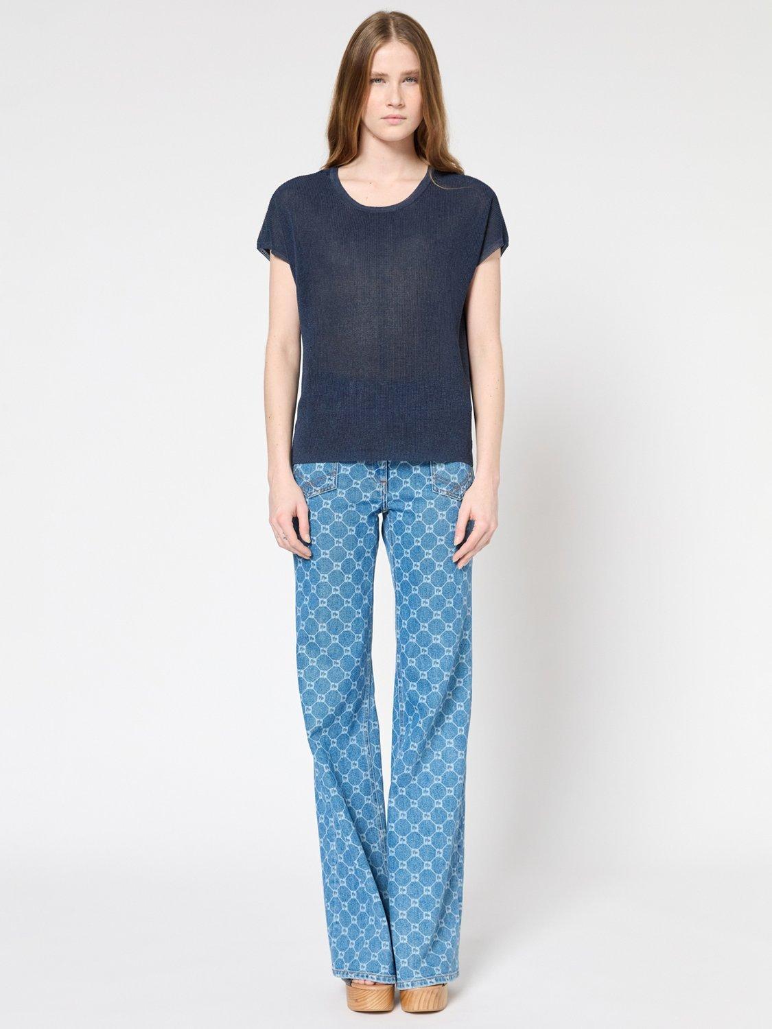 Product image 2 of 6, which shows Gerard Darel Jamila Knit Top, Navy, 10