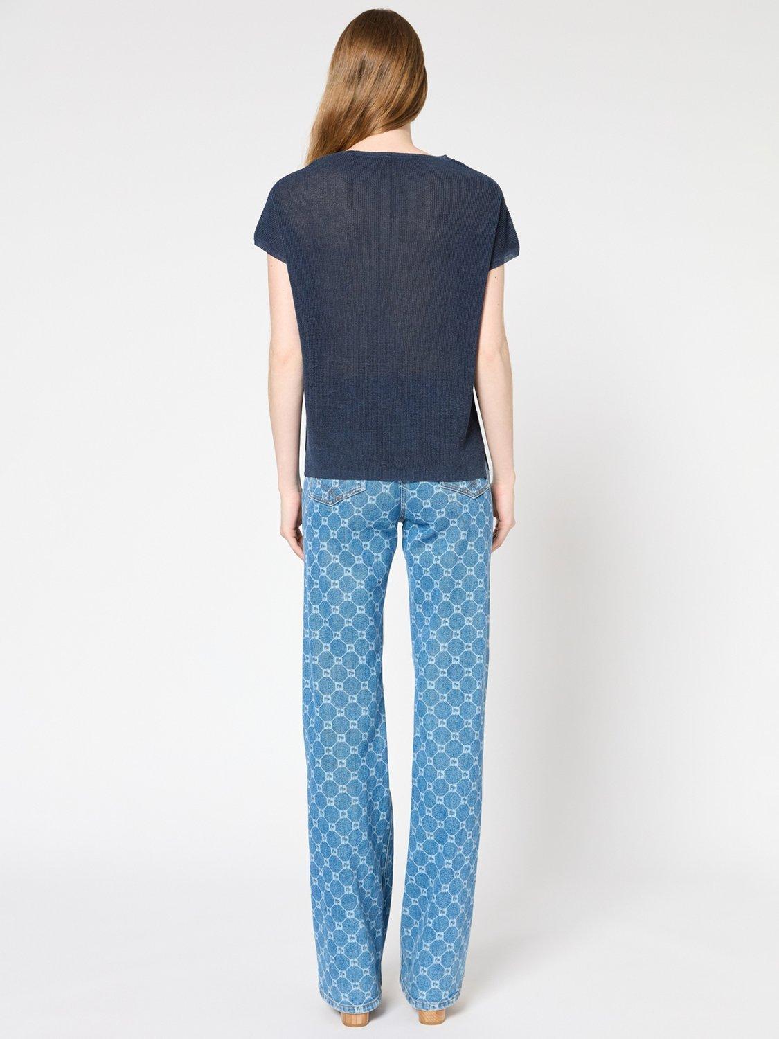 Product image 3 of 6, which shows Gerard Darel Jamila Knit Top, Navy, 10