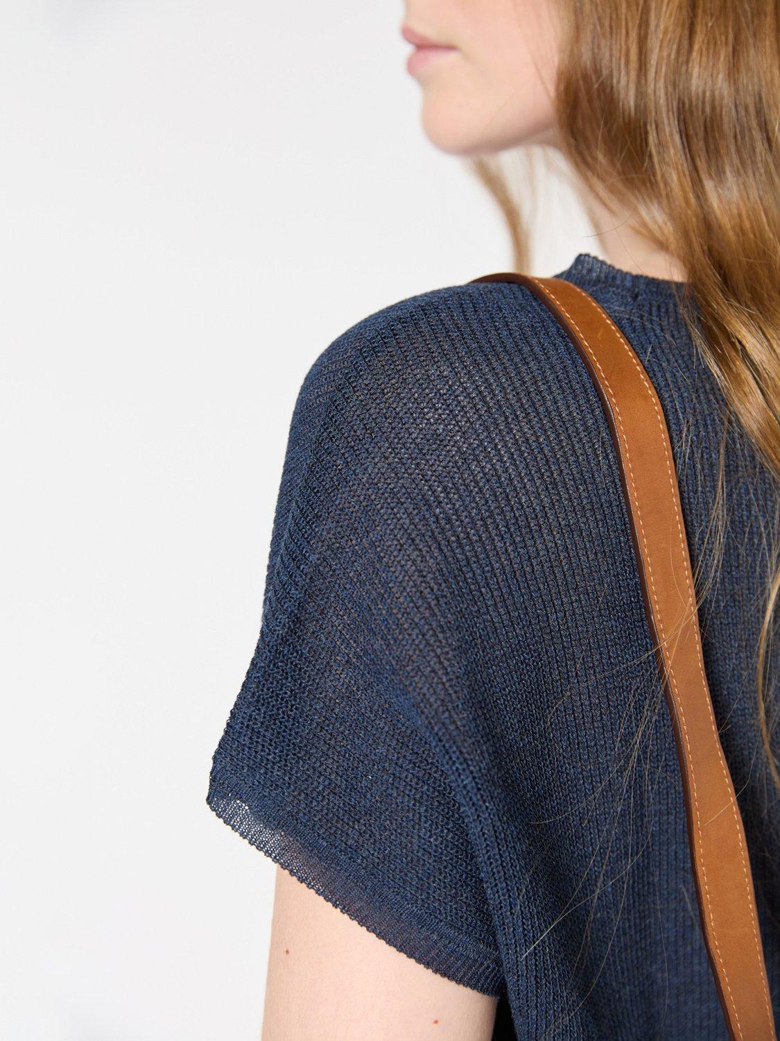 Product image 6 of 6, which shows Gerard Darel Jamila Knit Top, Navy, 10