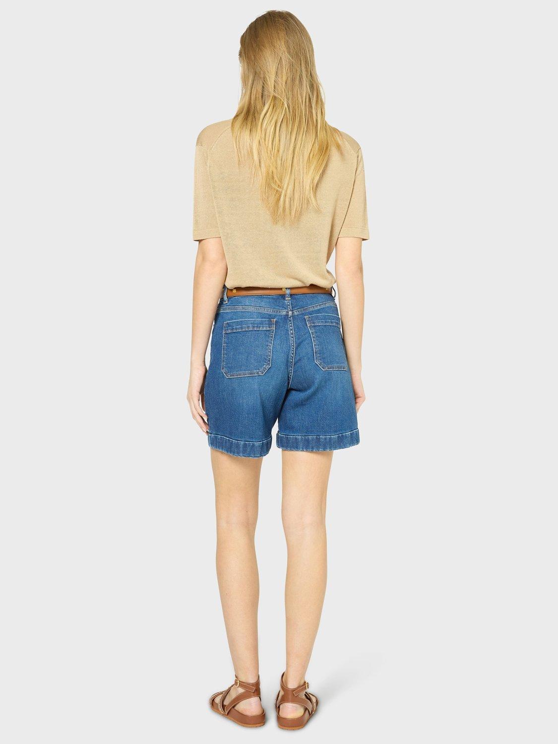Product image 3 of 6, which shows Gerard Darel Jasmine Linen Blend Polo Top, Brown, 6