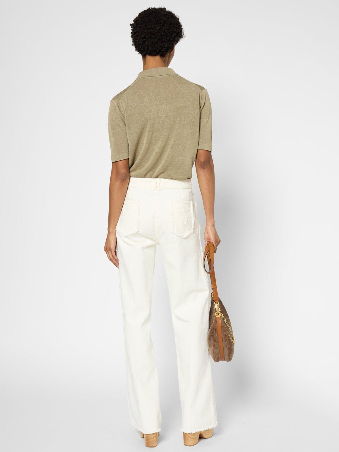 Product image 3 of 5, which shows Gerard Darel Jasmine Linen Rich Short Sleeve Jumper, Green, 10