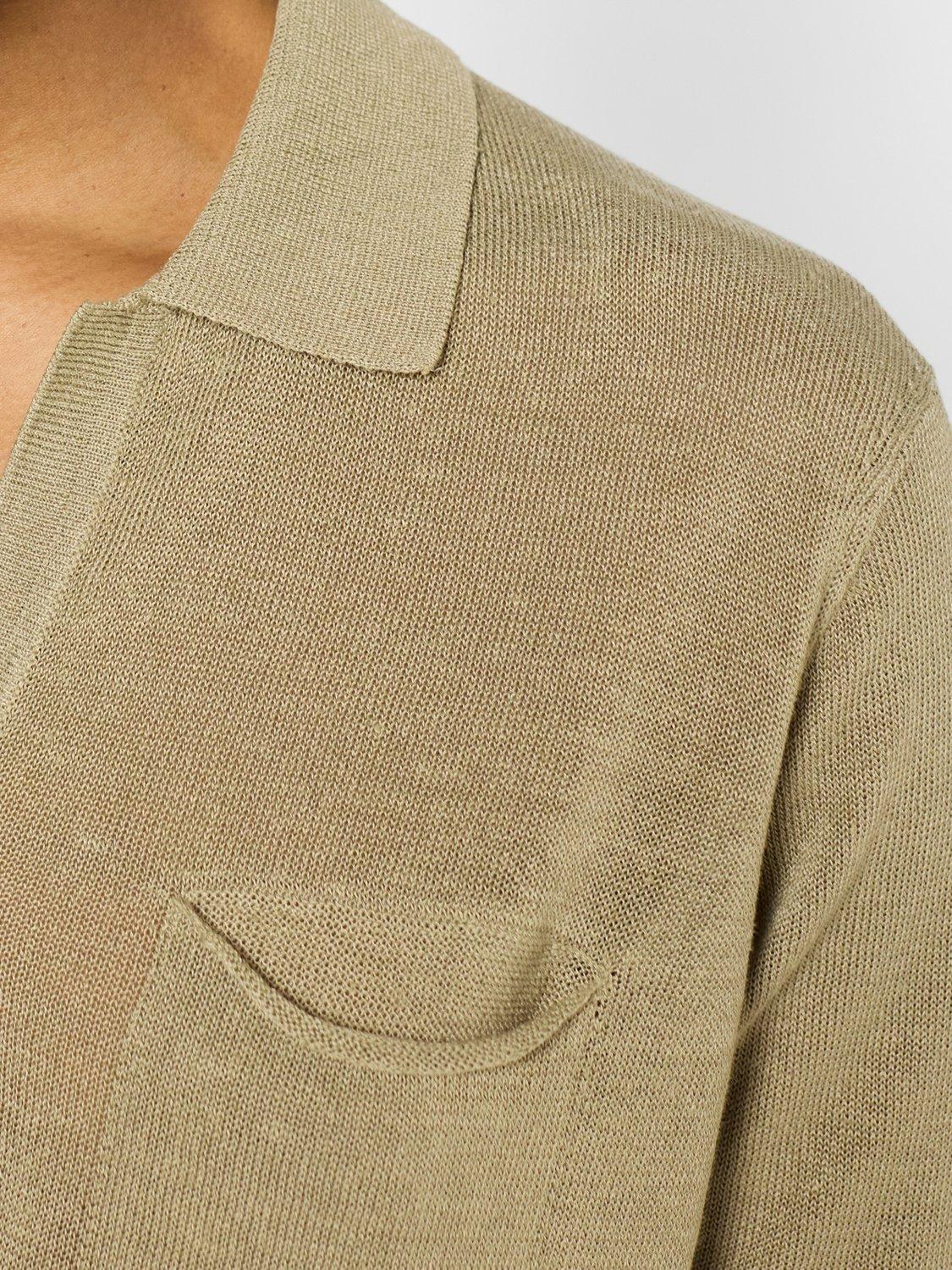 Product image 5 of 5, which shows Gerard Darel Jasmine Linen Rich Short Sleeve Jumper, Green, 10