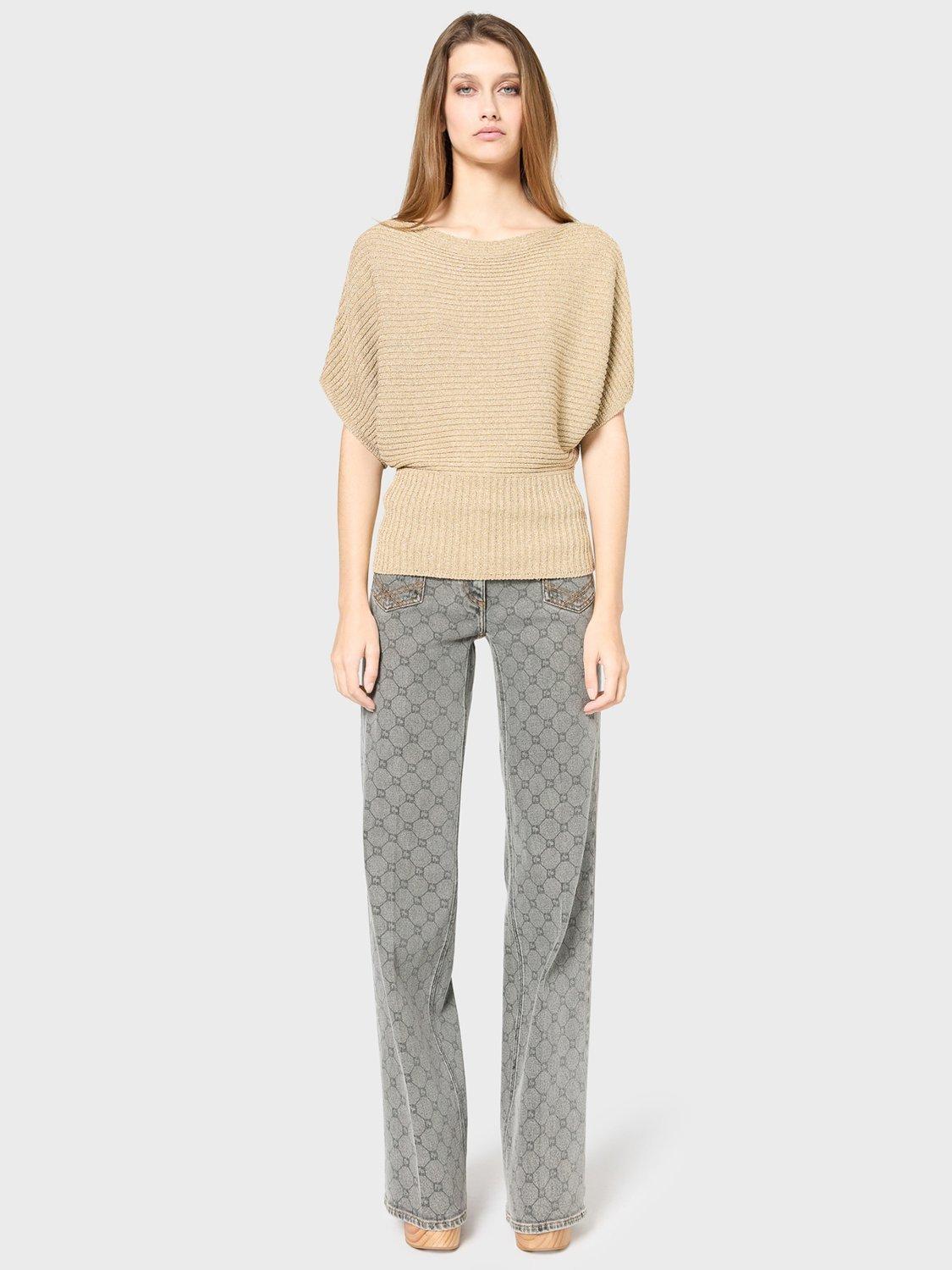 Product image 2 of 6, which shows Gerard Darel Jena Stretch Knit Drop Sleeve Jumper, Gold, 10