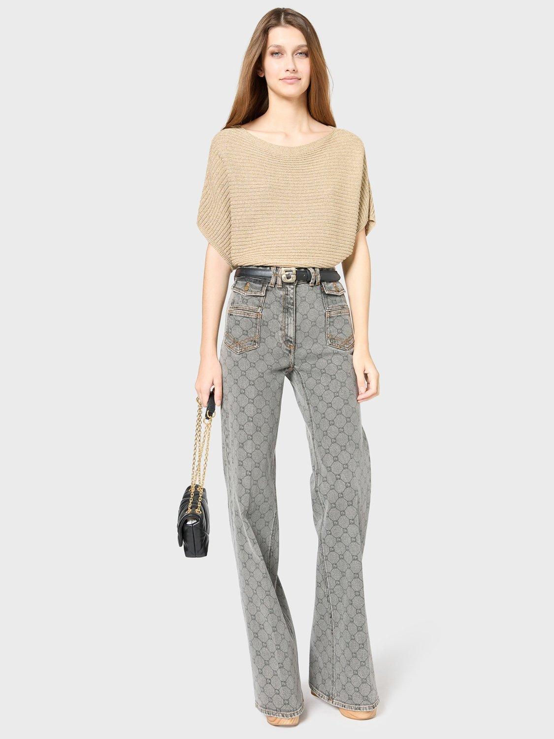 Product image 5 of 6, which shows Gerard Darel Jena Stretch Knit Drop Sleeve Jumper, Gold, 10