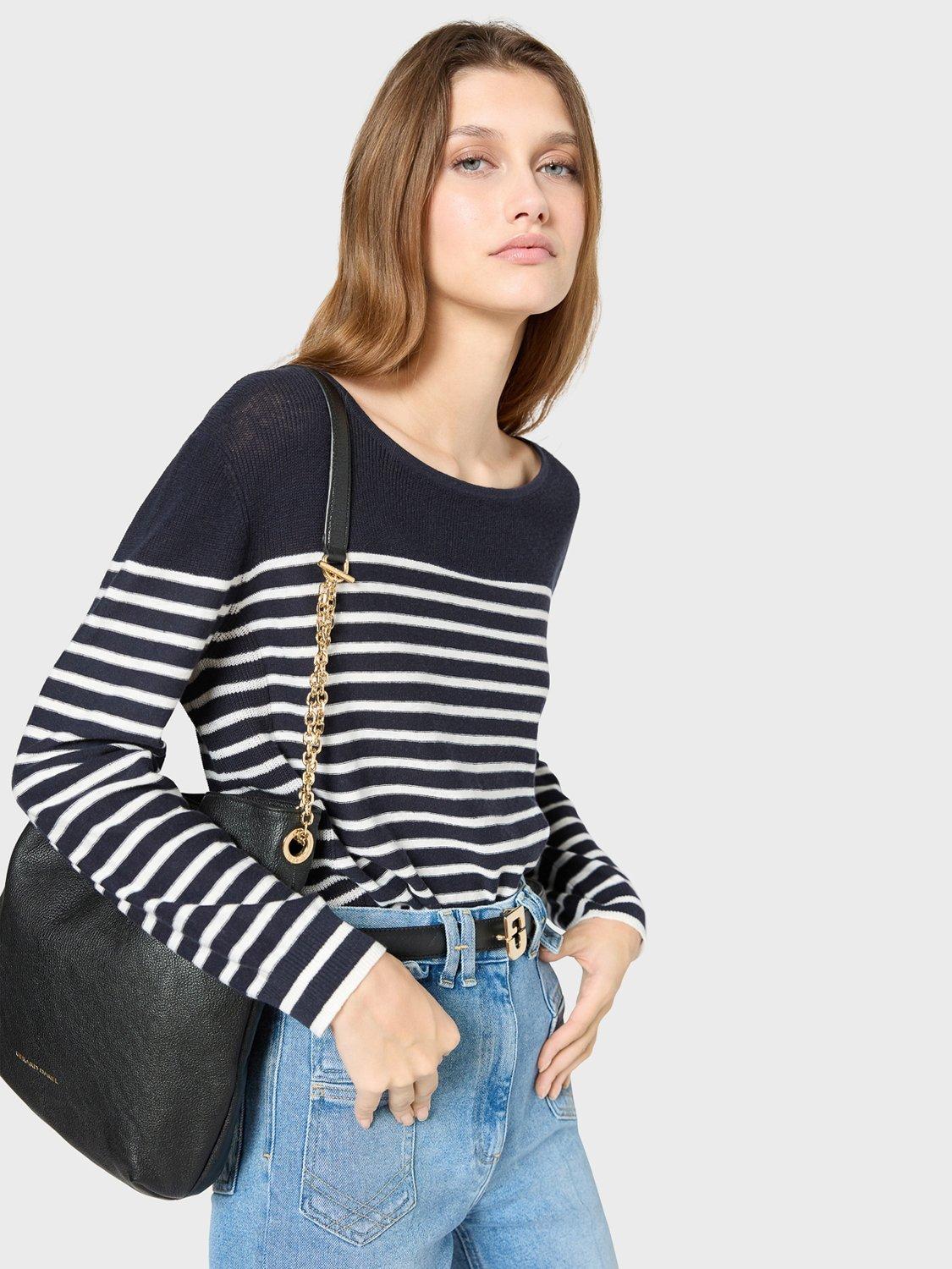 Gerard Darel Johanne Stripe Jersey Top, Navy