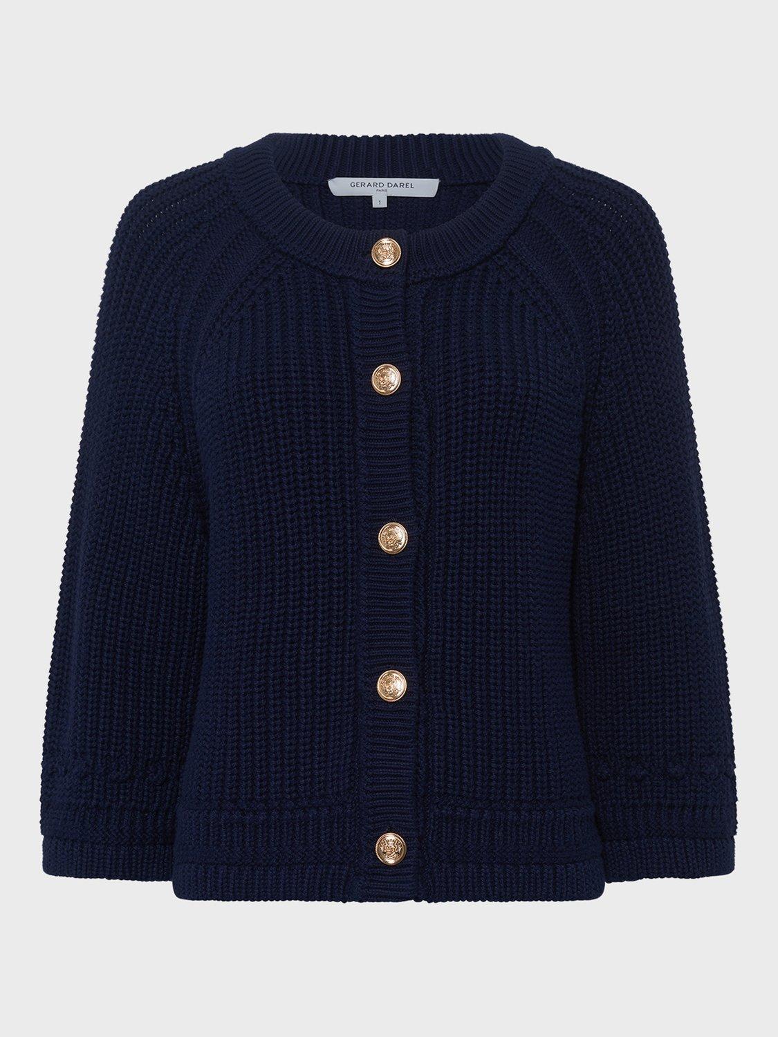 Product image 4 of 6, which shows Gerard Darel Jorine Cotton Cardigan, Navy, 8