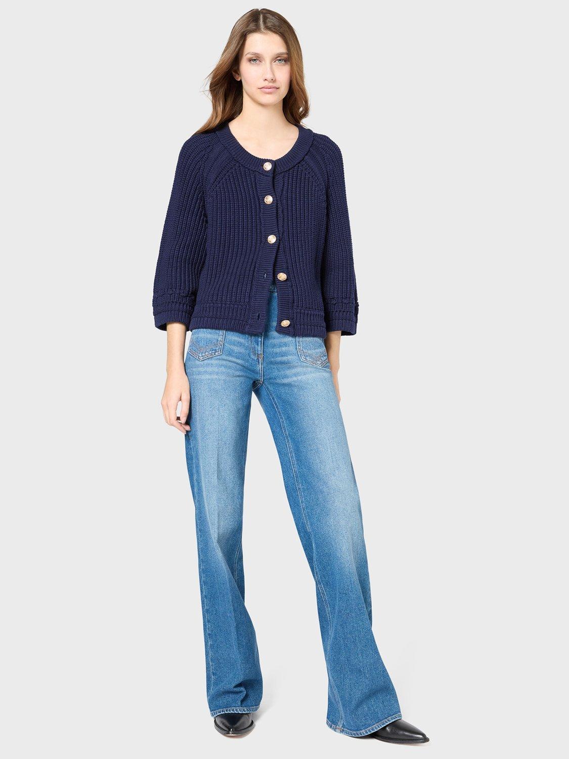 Product image 5 of 6, which shows Gerard Darel Jorine Cotton Cardigan, Navy, 8