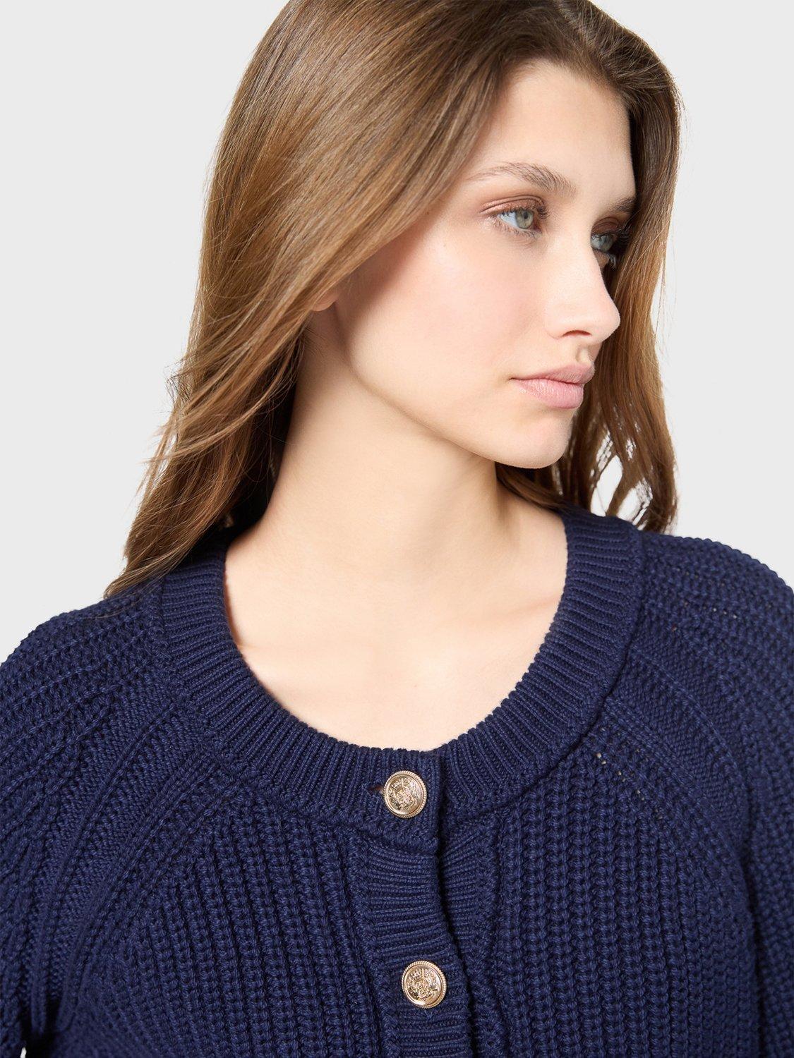 Product image 6 of 6, which shows Gerard Darel Jorine Cotton Cardigan, Navy, 8