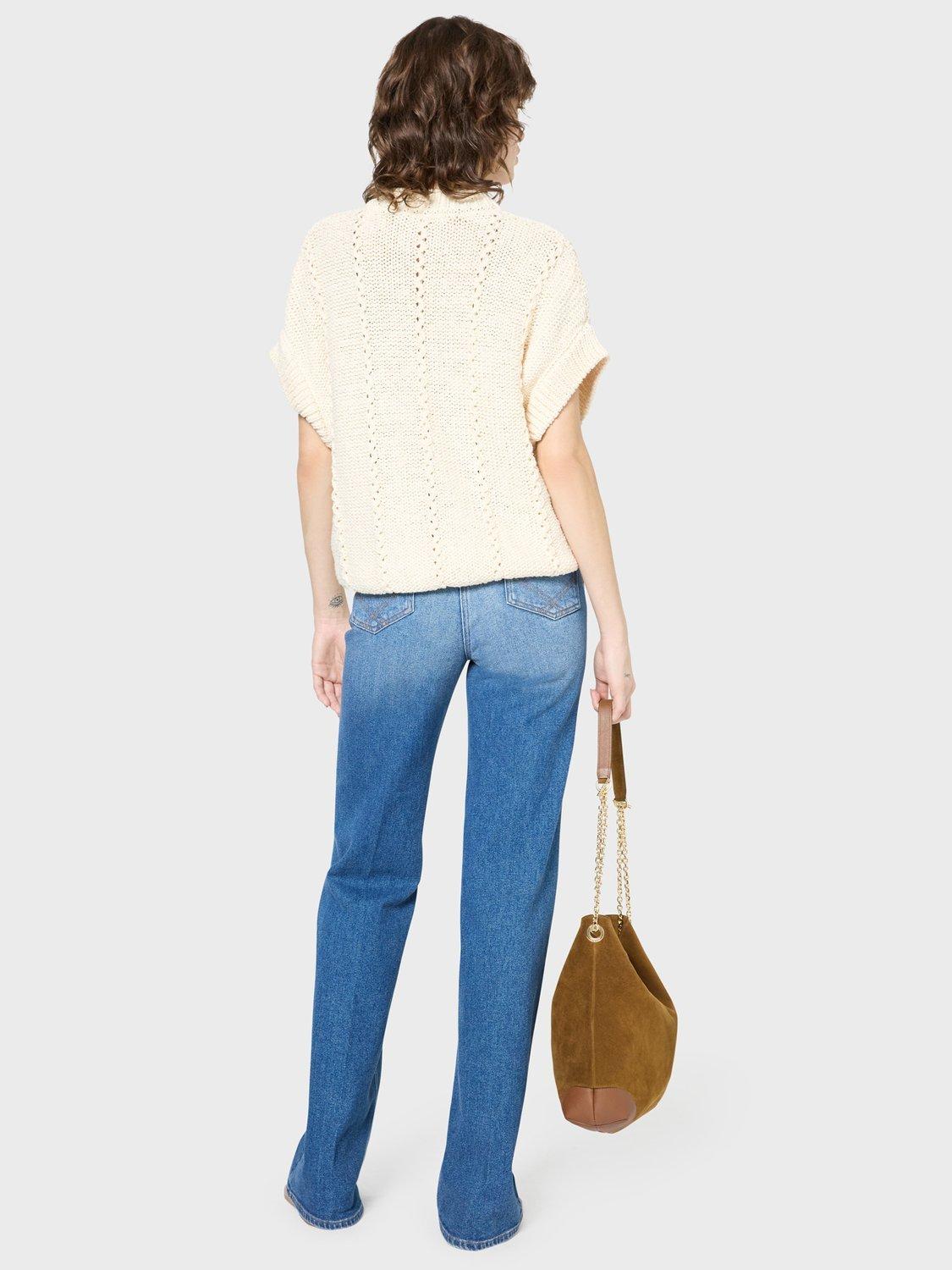 Product image 3 of 6, which shows Gerard Darel Journey Sleeveless Cardigan, Cream, 8