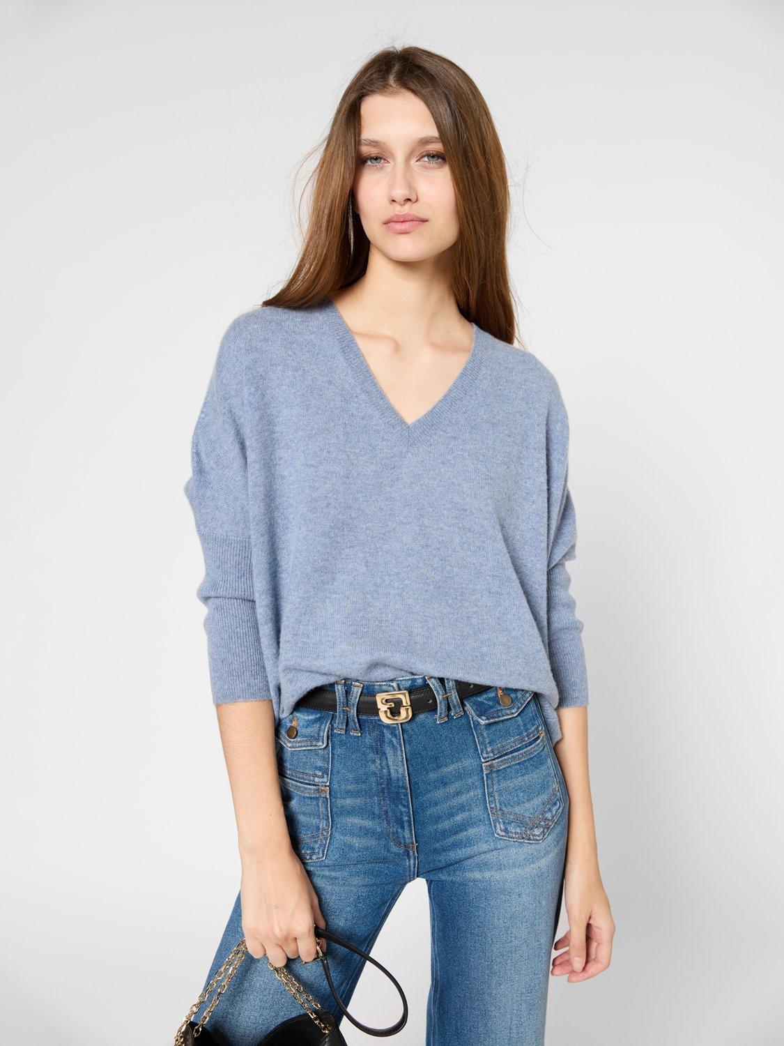 Gerard Darel Jubilee Pure Cashmere Jumper, Blue, One Size