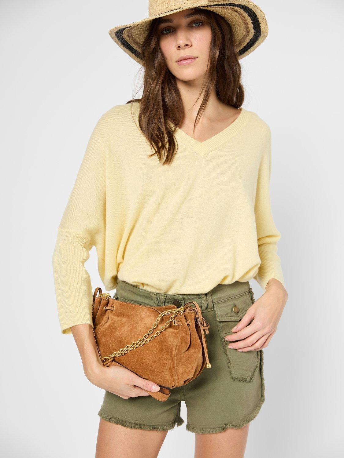 Gerard Darel Jubilee Pure Cashmere Jumper, Yellow, One Size
