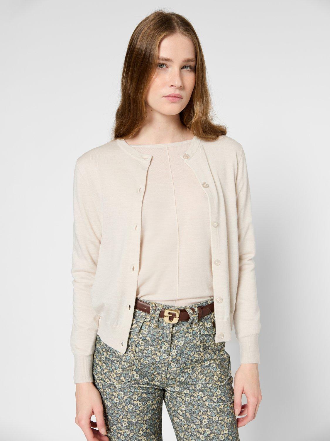 Gerard Darel Juna Wool Cardigan, Natural