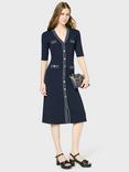 Gerard Darel Pita Colour Contrast Knit Dress, Navy