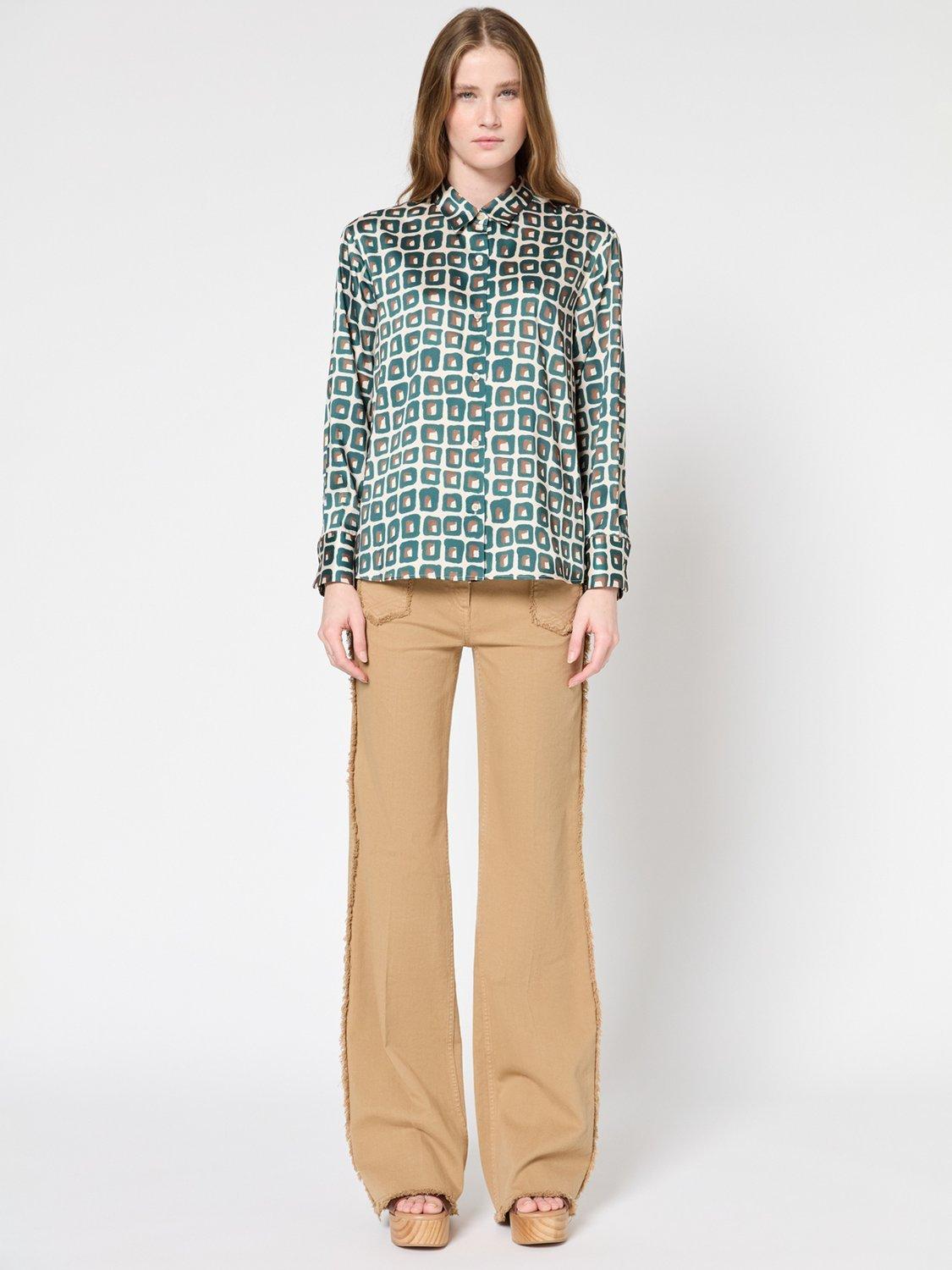 Product image 2 of 6, which shows Gerard Darel Umaya Geometric Shirt, Green, 10