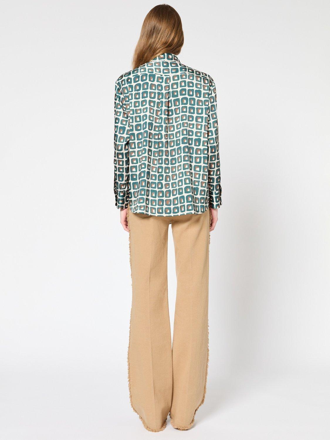 Product image 3 of 6, which shows Gerard Darel Umaya Geometric Shirt, Green, 10
