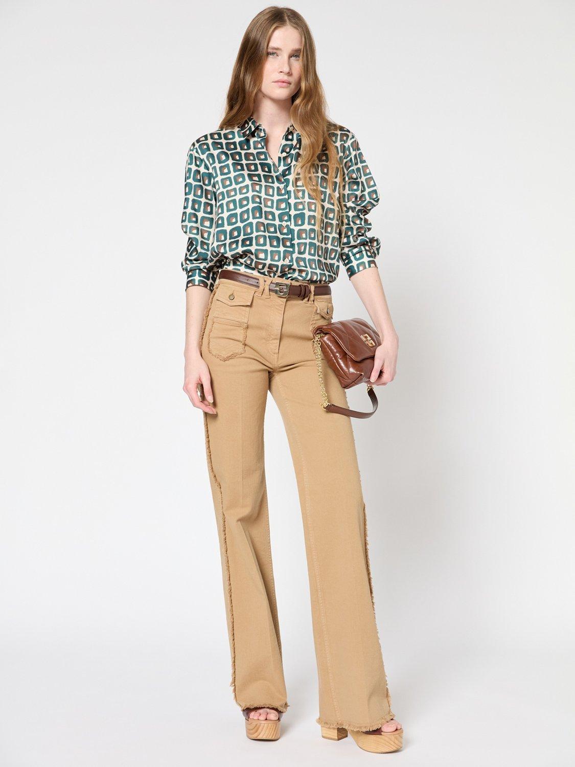 Product image 5 of 6, which shows Gerard Darel Umaya Geometric Shirt, Green, 10