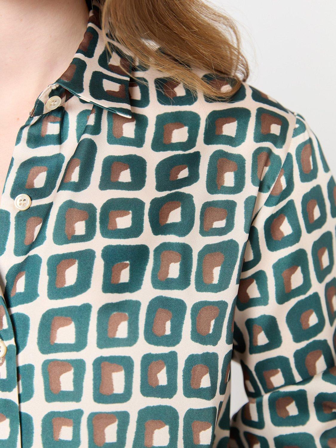 Product image 6 of 6, which shows Gerard Darel Umaya Geometric Shirt, Green, 10