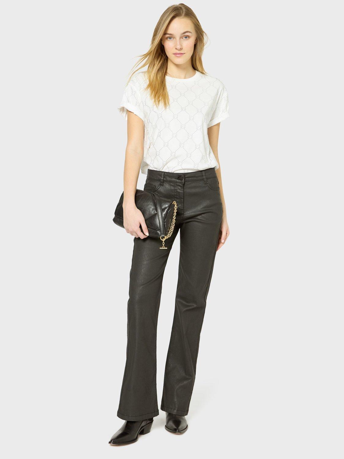 Product image 4 of 5, which shows Gerard Darel Gabrielle Textured Monogram T-Shirt, White, 8