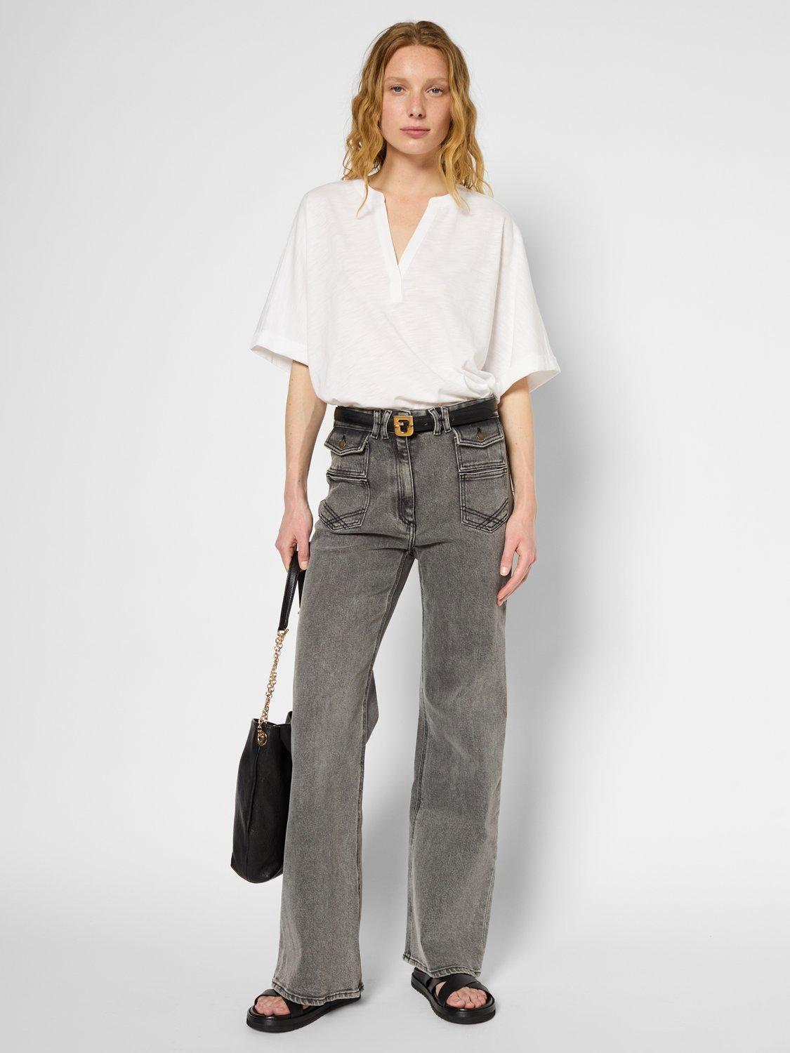 Product image 1 of 2, which shows Gerard Darel Giuliana V-Neck Top, White, 8