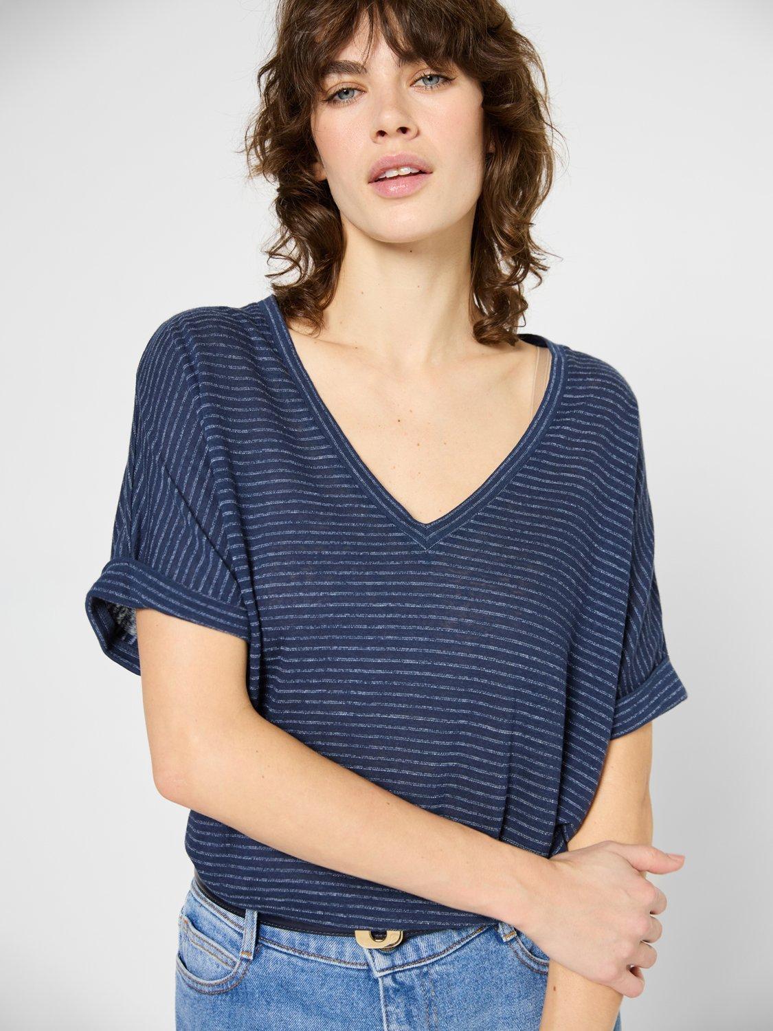 Product image 1 of 6, which shows Gerard Darel Gladys T-Shirt, Indigo, 10