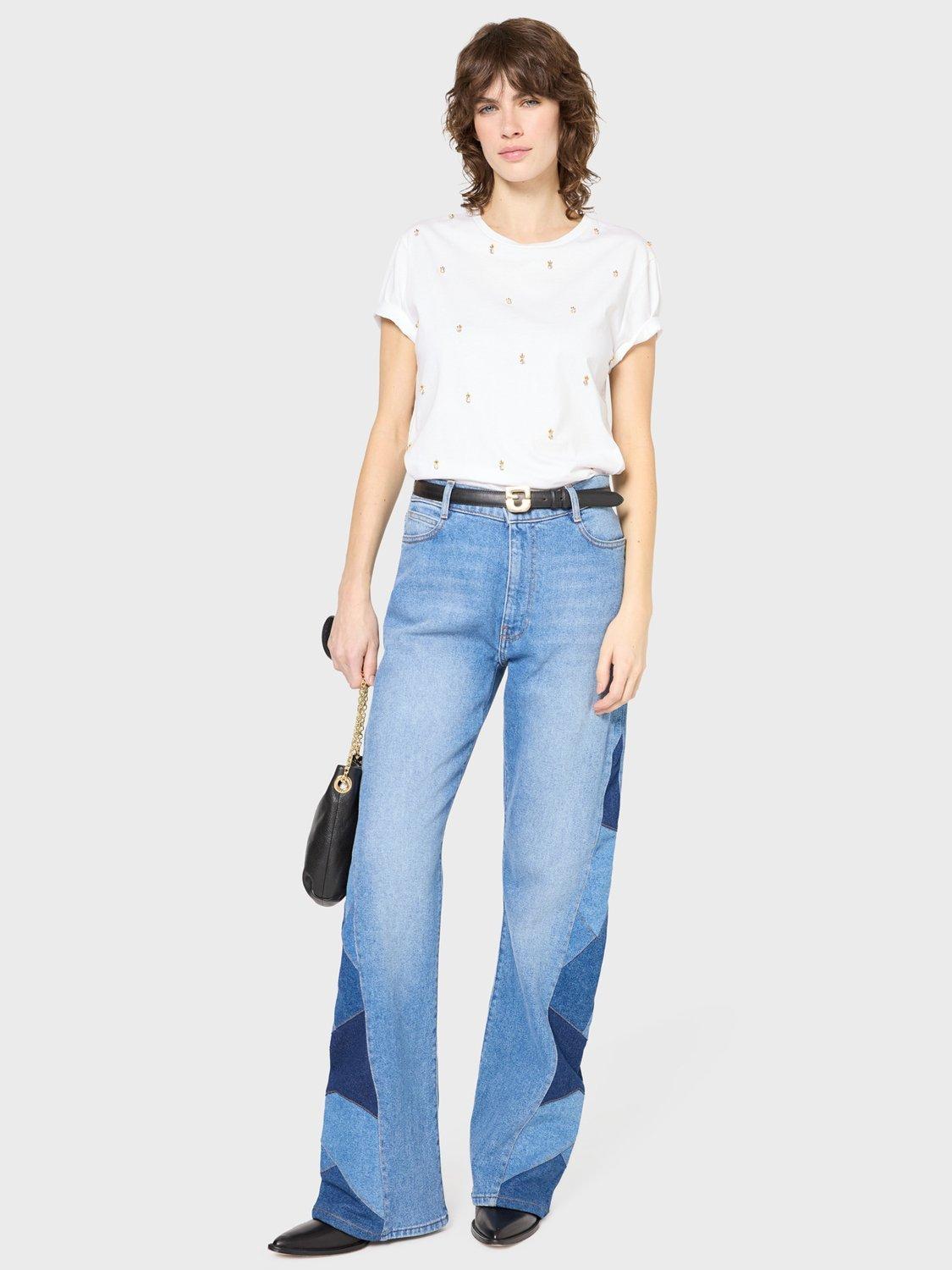Product image 1 of 6, which shows Gerard Darel Gracia Embellished T-Shirt, White, 10