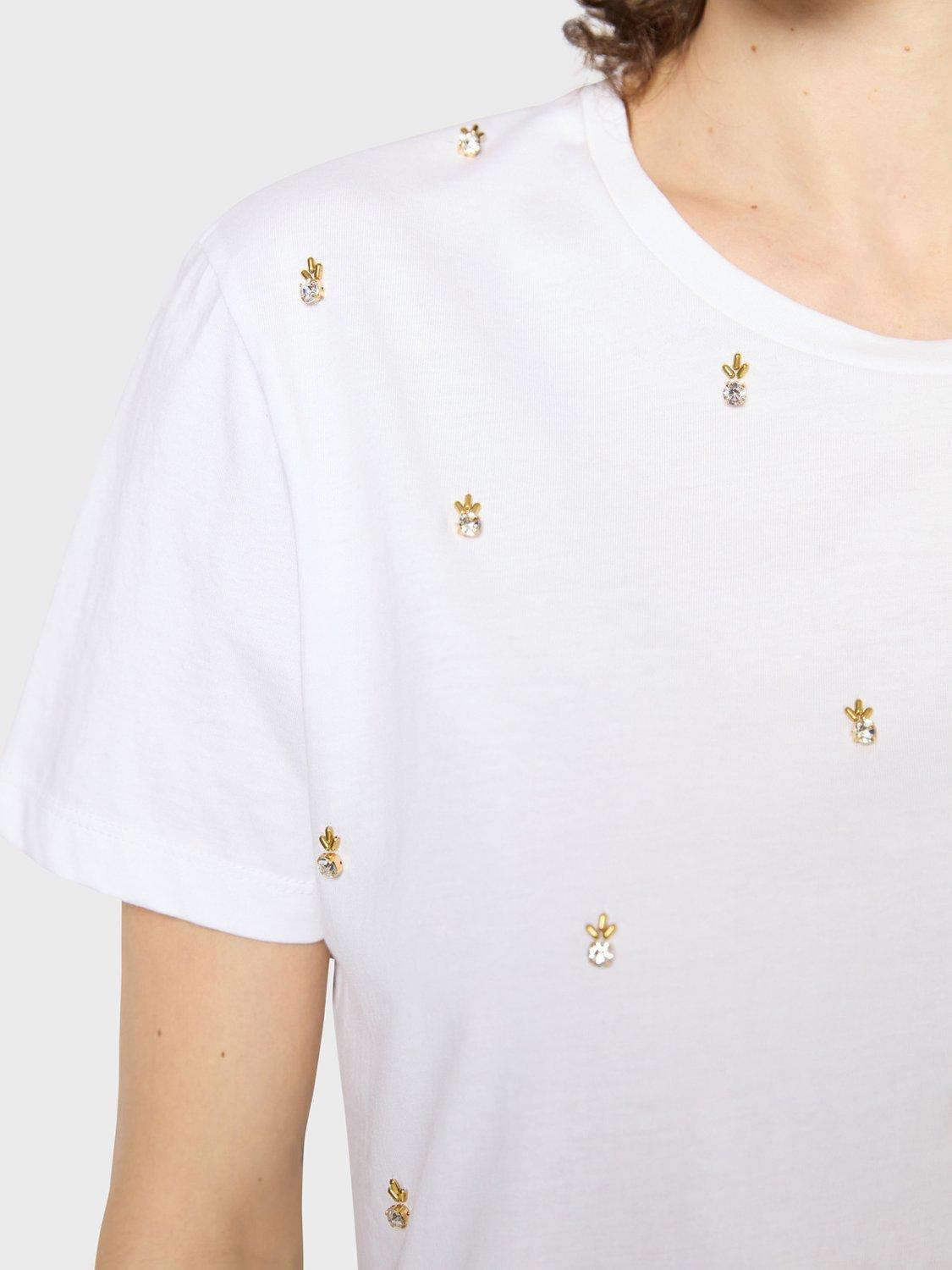 Product image 6 of 6, which shows Gerard Darel Gracia Embellished T-Shirt, White, 10