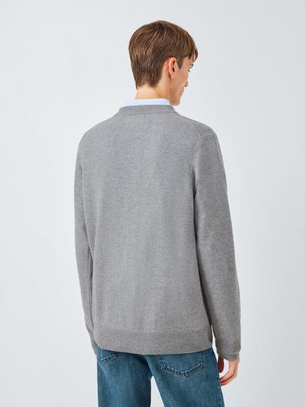 John Lewis Made in Italy Cashmere Crew Neck Jumper - view 2, Light Grey