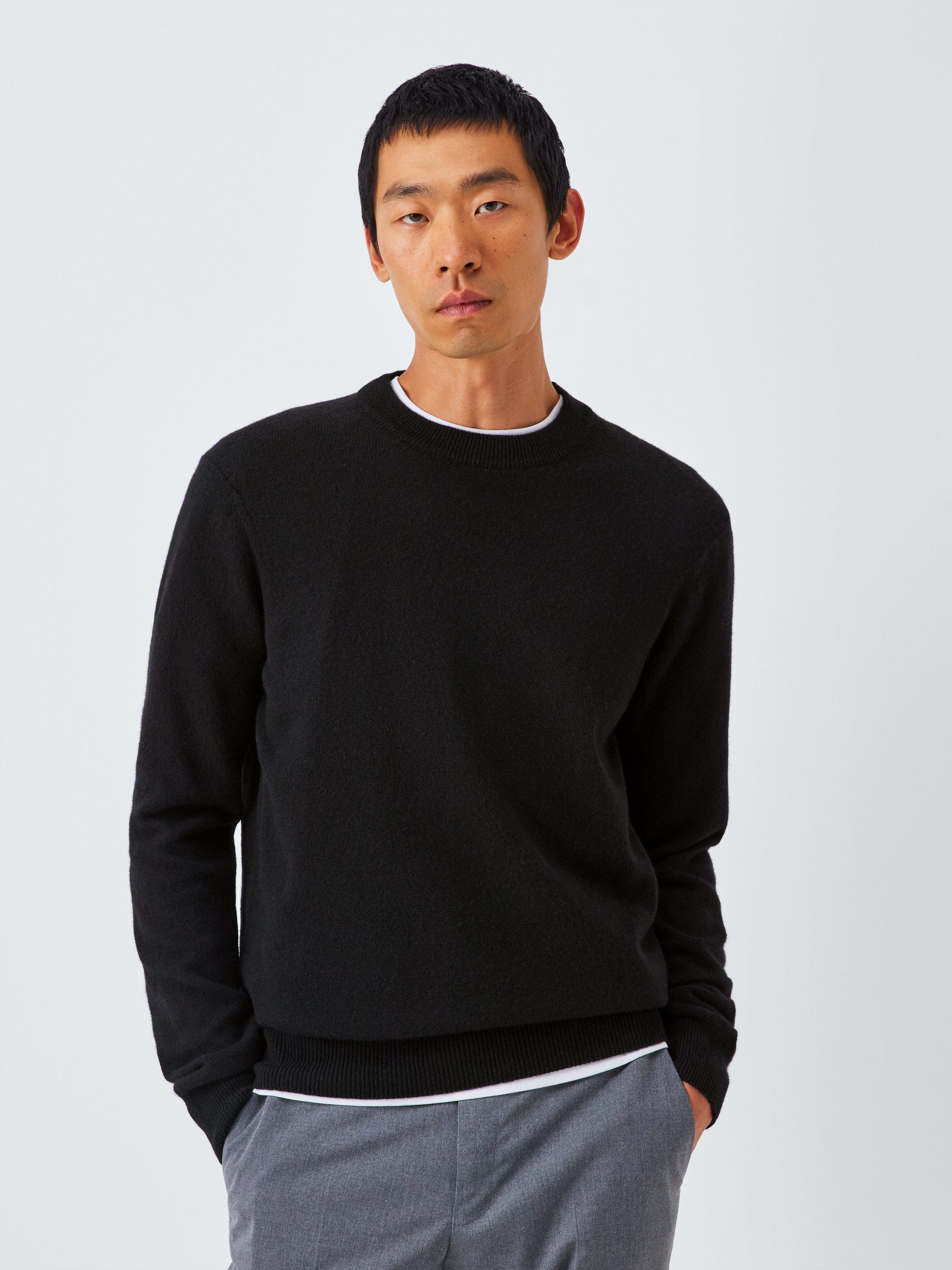 Product image 1 of 7, which shows John Lewis Made in Italy Cashmere Crew Neck Jumper, Black, S