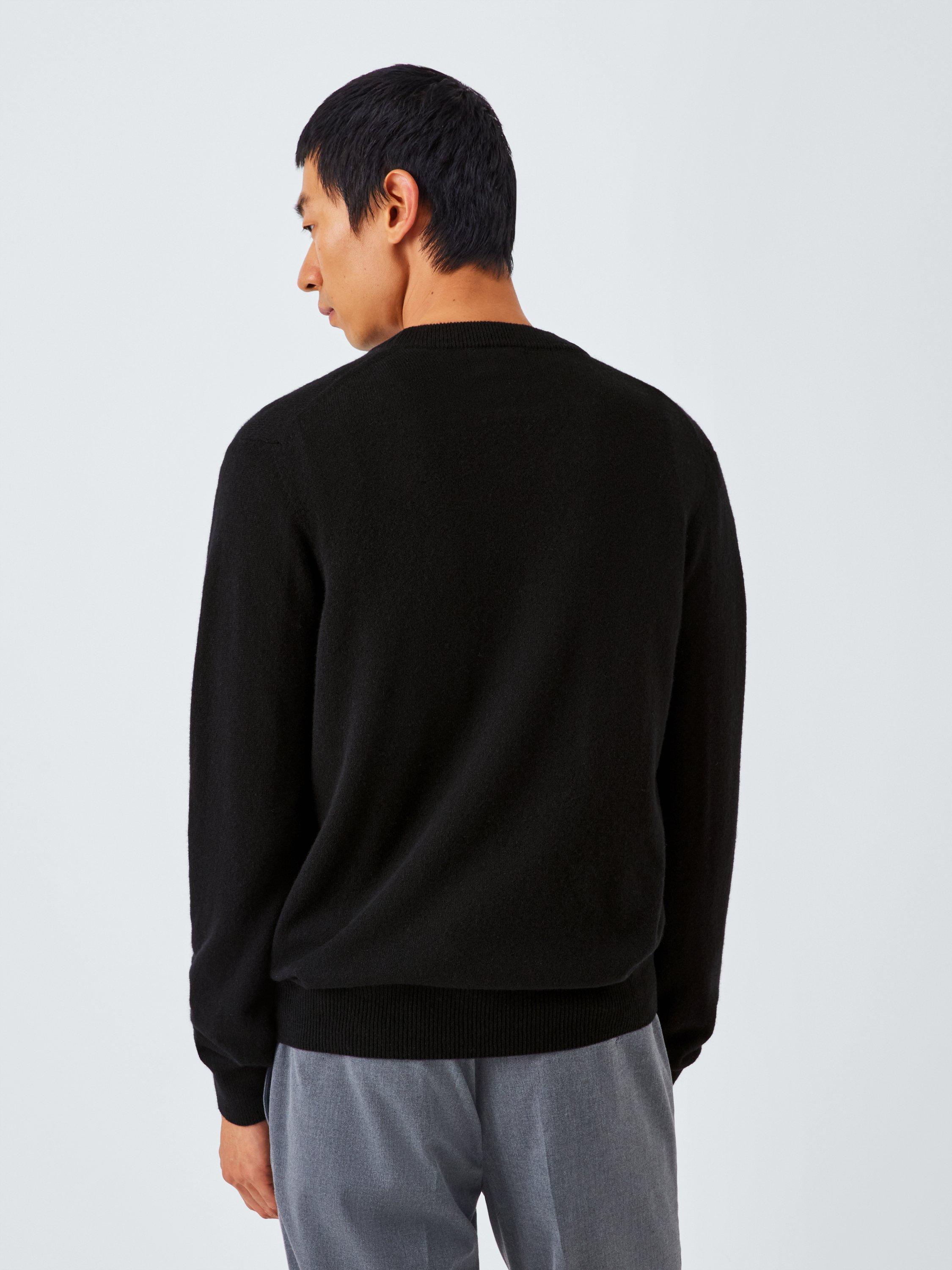 Product image 2 of 7, which shows John Lewis Made in Italy Cashmere Crew Neck Jumper, Black, S