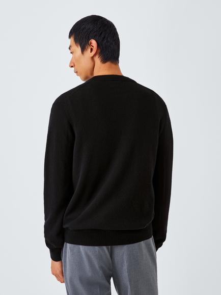 John Lewis Made in Italy Cashmere Crew Neck Jumper - view 2, Black