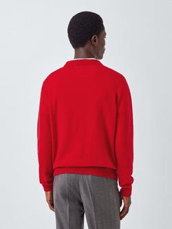 John Lewis Made in Italy Cashmere Crew Neck Jumper - view 2, Red