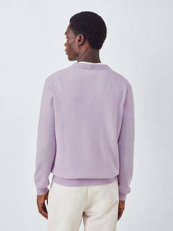 John Lewis Made in Italy Cashmere V-Neck Jumper - view 2, Lilac